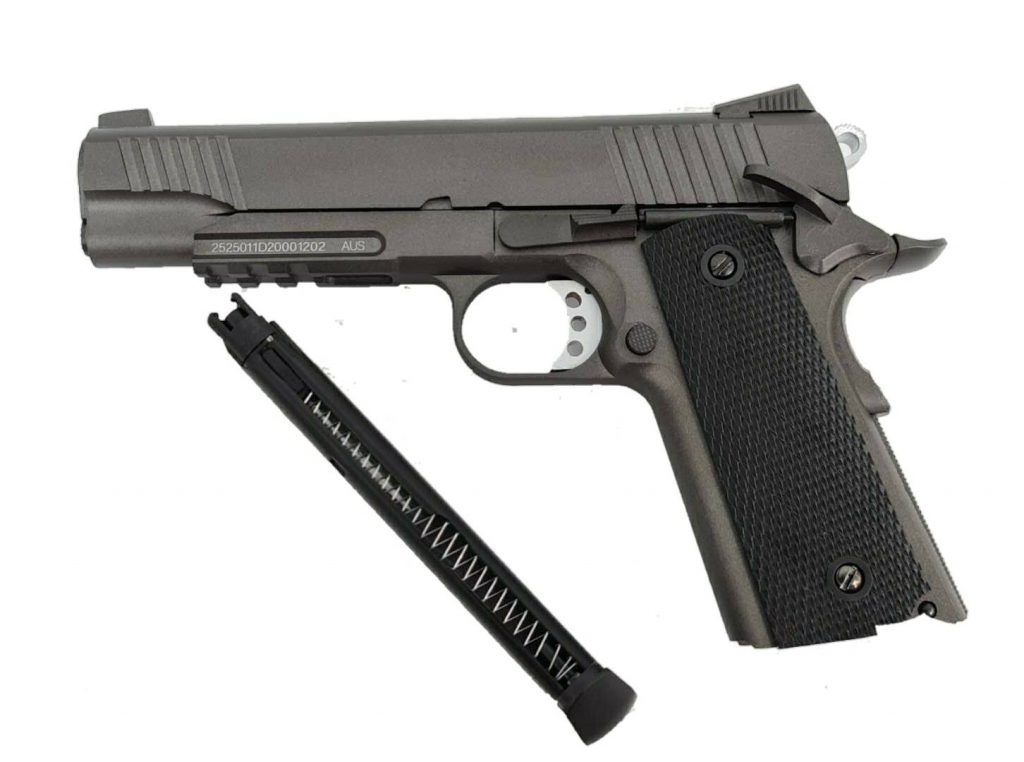 Well 1911 G194 Gas-Powered Co2 Metal Gel Blaster [Gunmetal Grey ...