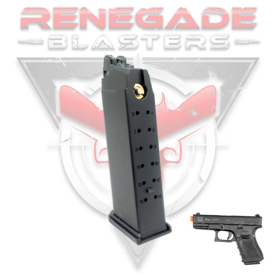 Magazine for DB Glock 19 (Green Gas Gel Blasters) Renegade Blasters