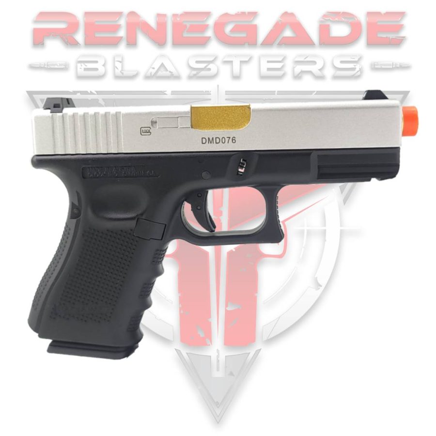 DOUBLE BELL Glock G19 GEN4 Gas Powered Gel Blaster SILVER [772D] Renegade Blasters