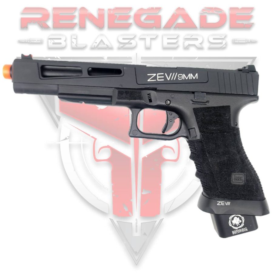 DOUBLE BELL Glock G17L ZEV II 9mm Combat Master Custom Gas Powered Gel Blaster [762] Renegade Blasters