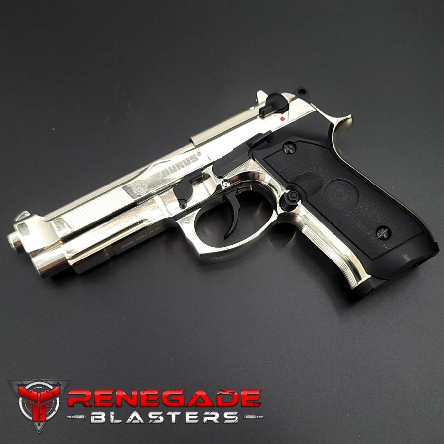 DOUBLE BELL M92 A1 Beretta Gas Powered Gel Blaster CHROME [736DY] Renegade Blasters https://renegadeblasters.com.au/