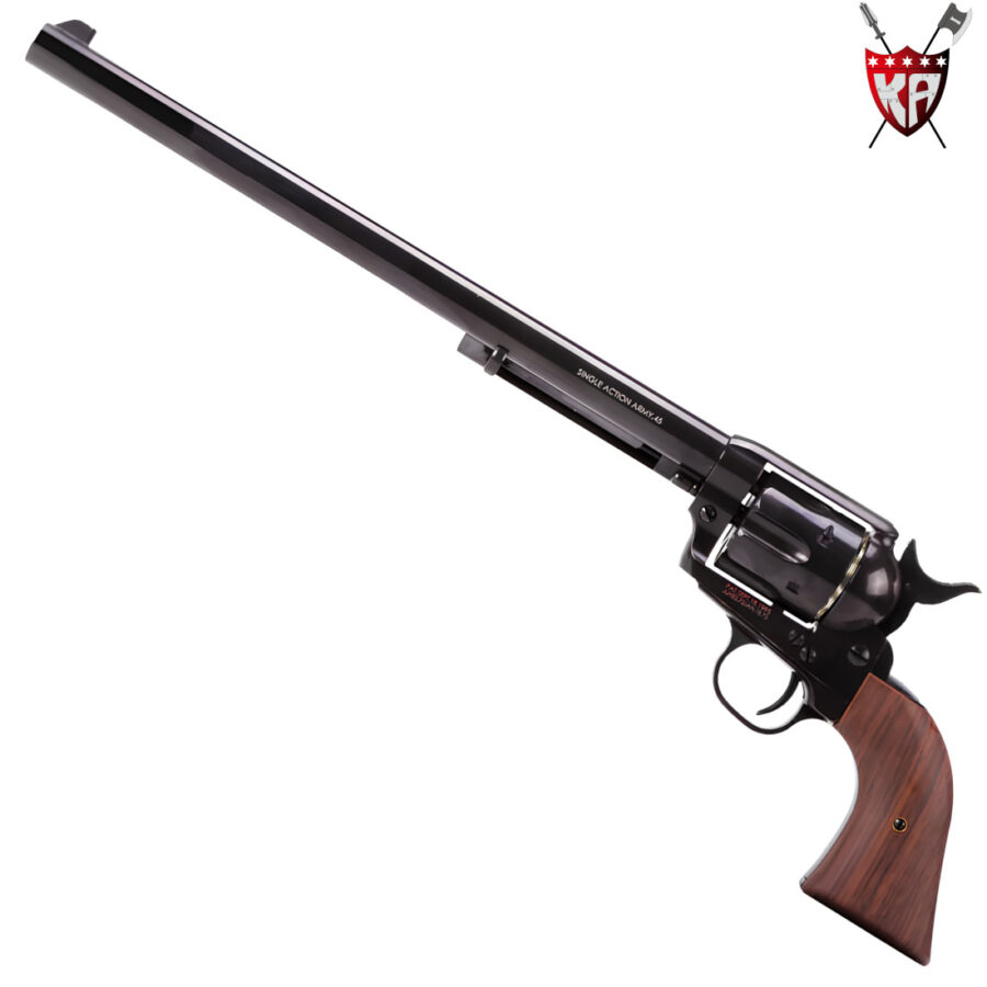 King Arms Black SAA Colt 45 Peacemaker Green Gas Gel Blaster Revolver – Long Barrel