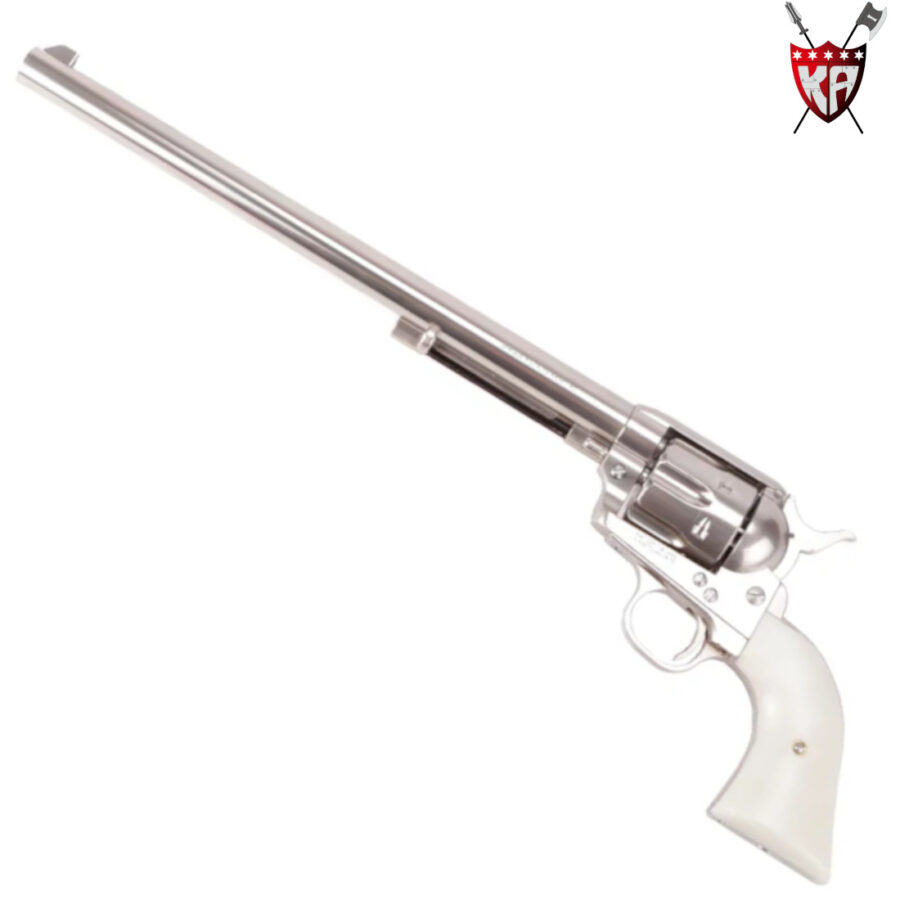 King Arms Silver SAA Colt 45 Peacemaker Green Gas Gel Blaster Revolver – Long Barrel